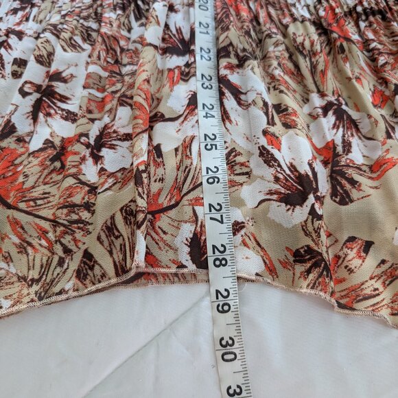 CATHERINES Blouse Plus 1X Multicolor Floral Lace 3/4 Bell‎ Sleeve Shark Bite Hem - Picture 13 of 14